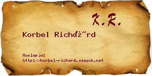 Korbel Richárd névjegykártya