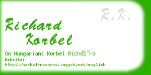 richard korbel business card